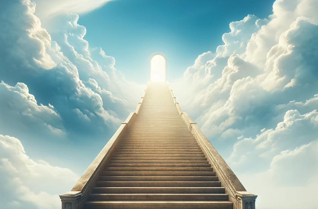 A majestic staircase leading into the sky, offering a hopeful way forward.